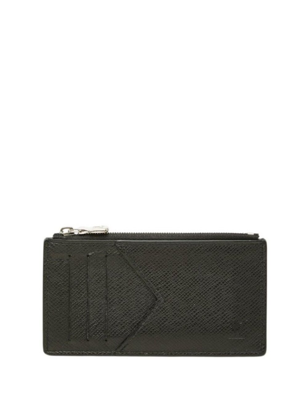 Louis Vuitton Taiga Coin Card Holder Purse Case Black Leather